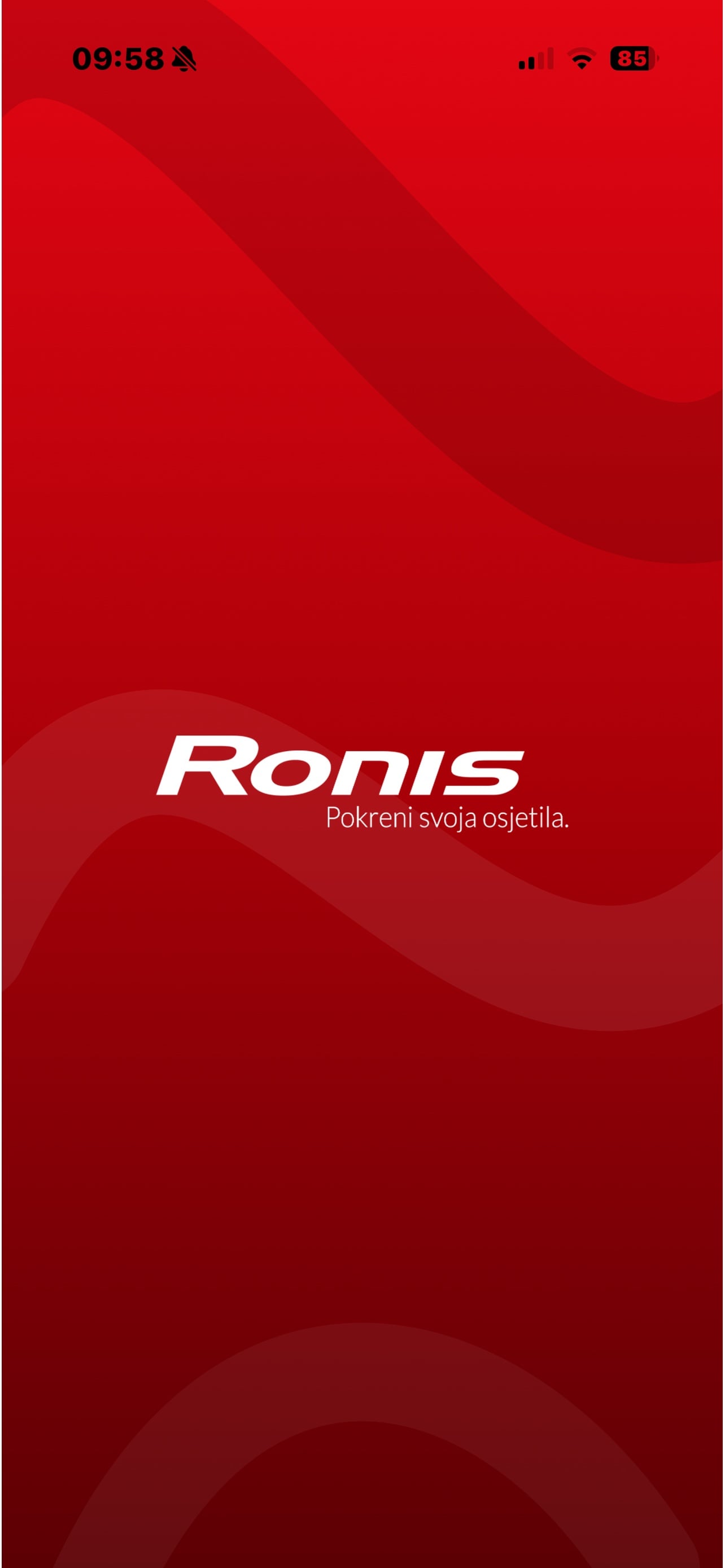 Ronis Loyalty aplikacija – početni ekran