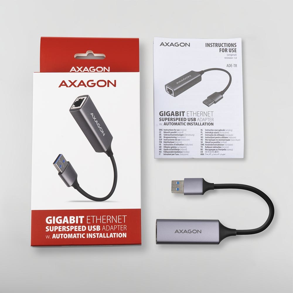 Adapter Axagon ADE-TR USB AM 3.2 -> Gigabit Ethernet | Ronis