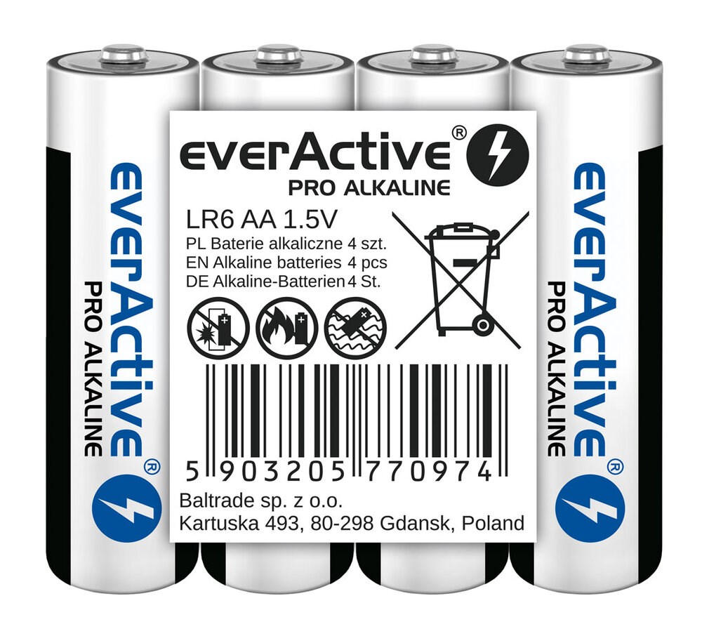 Alkalne baterije EVERACTIVE Pro Alkaline LR6 AA (4 komada) | Ronis