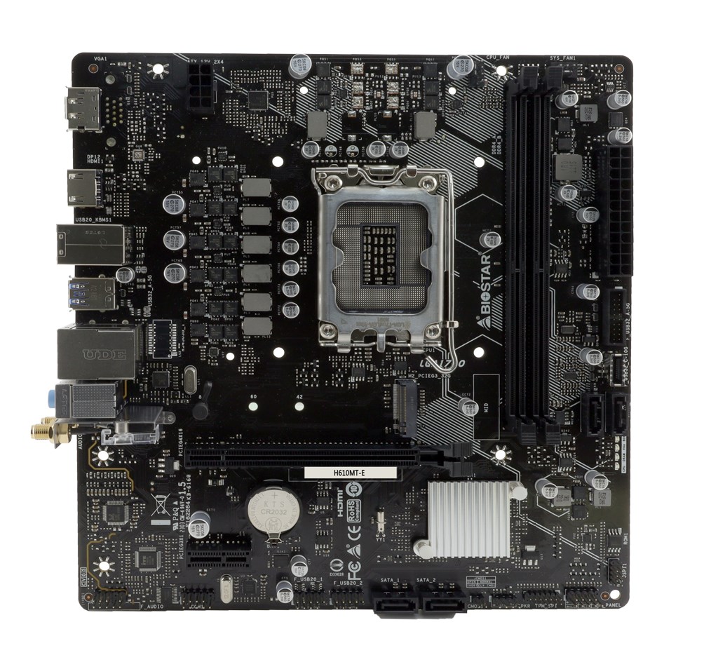 Biostar h610mt-e motherboard - intel h610, lga 1700, micro atx | komponentko