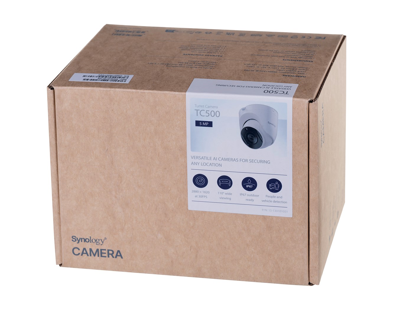 Synology TC500 AI Dome IP Security Camera, 5MP Sensor, F1.8 Aperture...