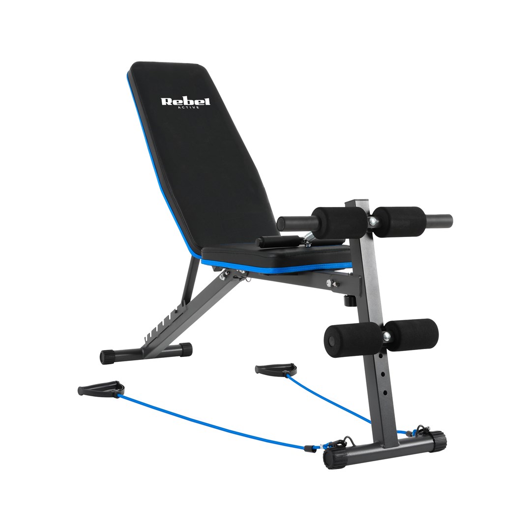 Incline training bench with leg lock and rubber bands , REBEL ACTIVE ...