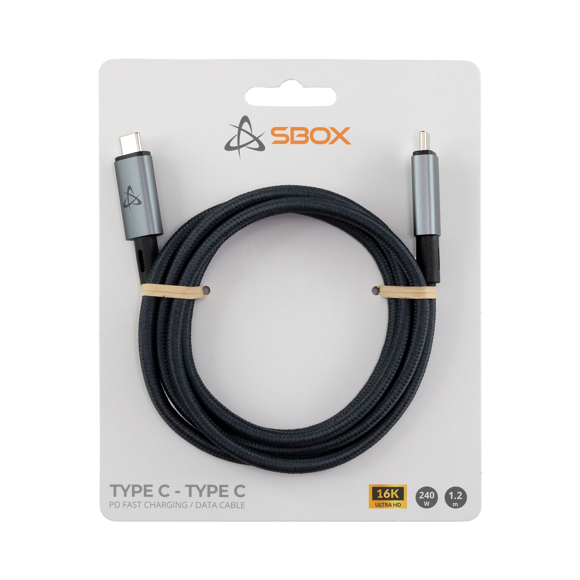 Kabel SBOX Type-C - Type-C, 240W 80Gbps 16K/60Hz / RETAIL | Ronis